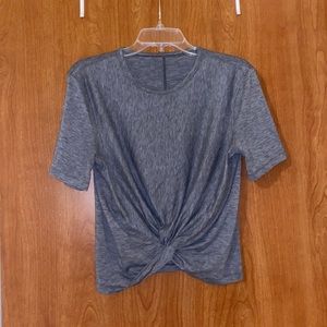 Lululemon Grey Twist Front T-Shirt, Size 6